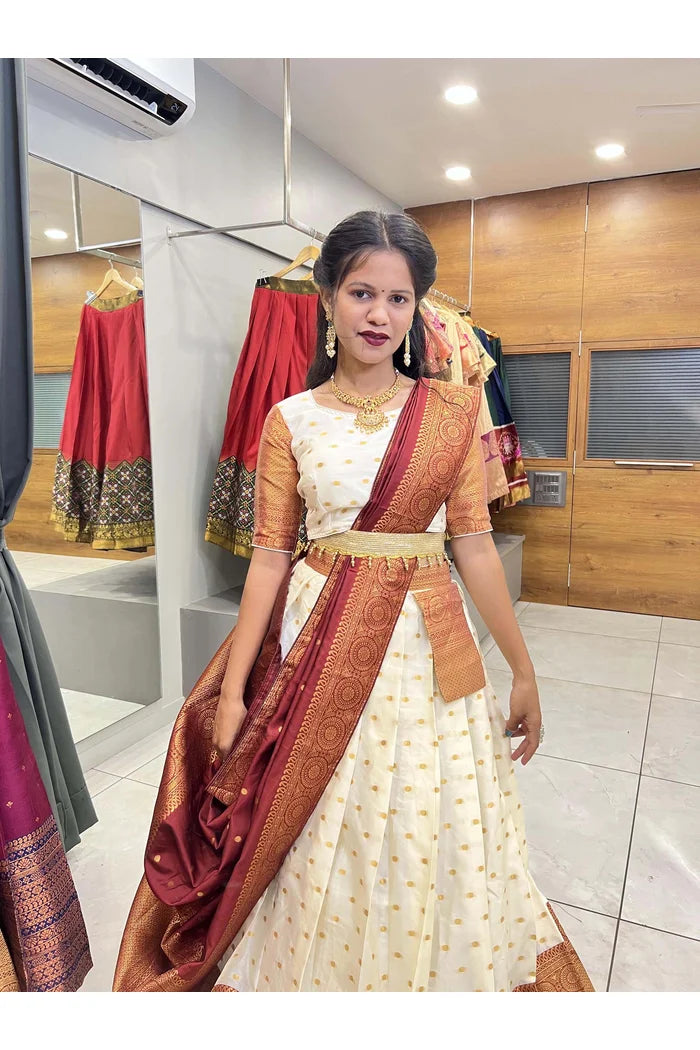 South Indian Festival Traditional Half Saree(Aarjoo)