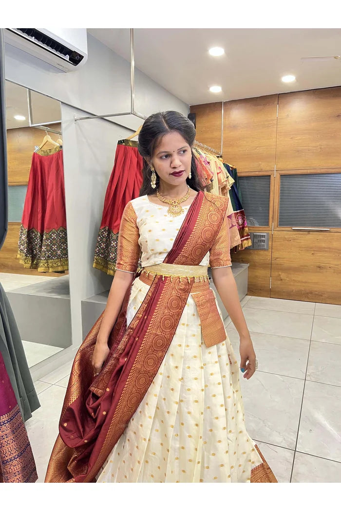 South Indian Festival Traditional Half Saree(Aarjoo)