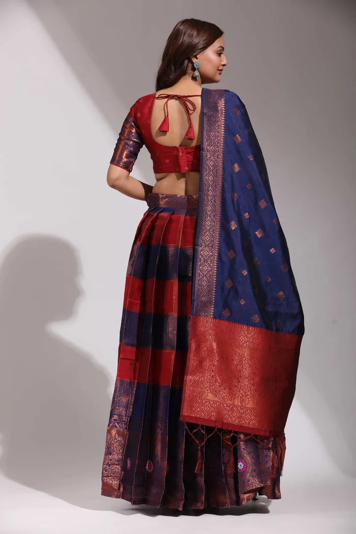 South Indian Festival Traditional Half Saree(Vishnu)