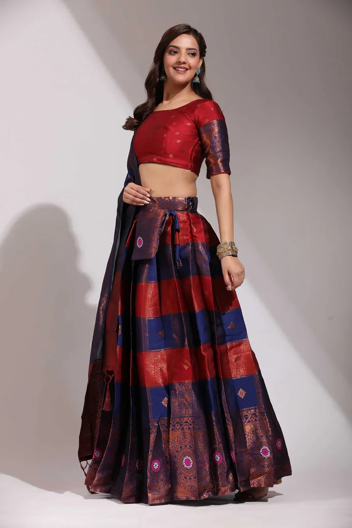 South Indian Festival Traditional Half Saree(Vishnu)