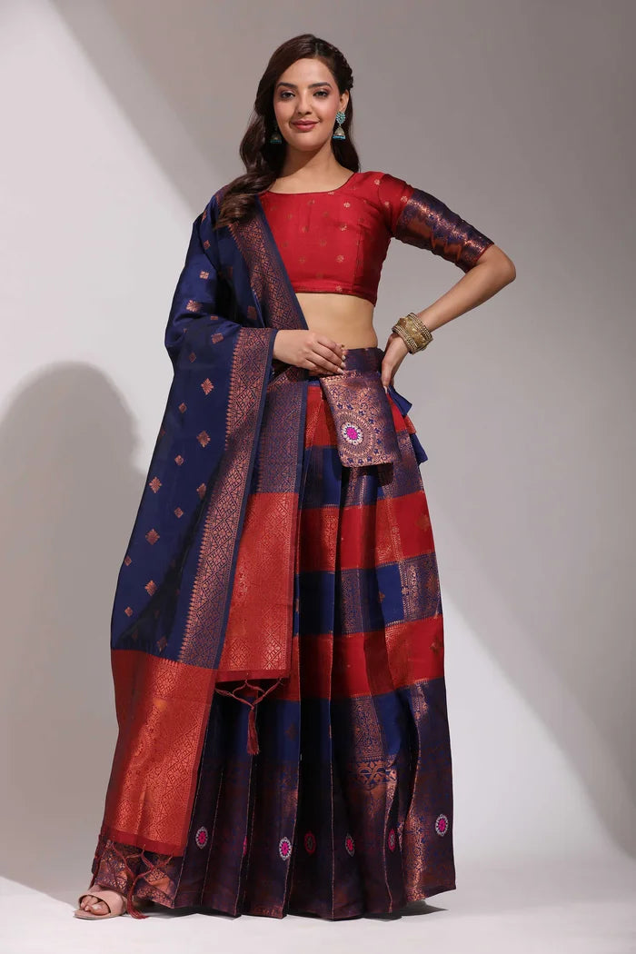 South Indian Festival Traditional Half Saree(Vishnu)
