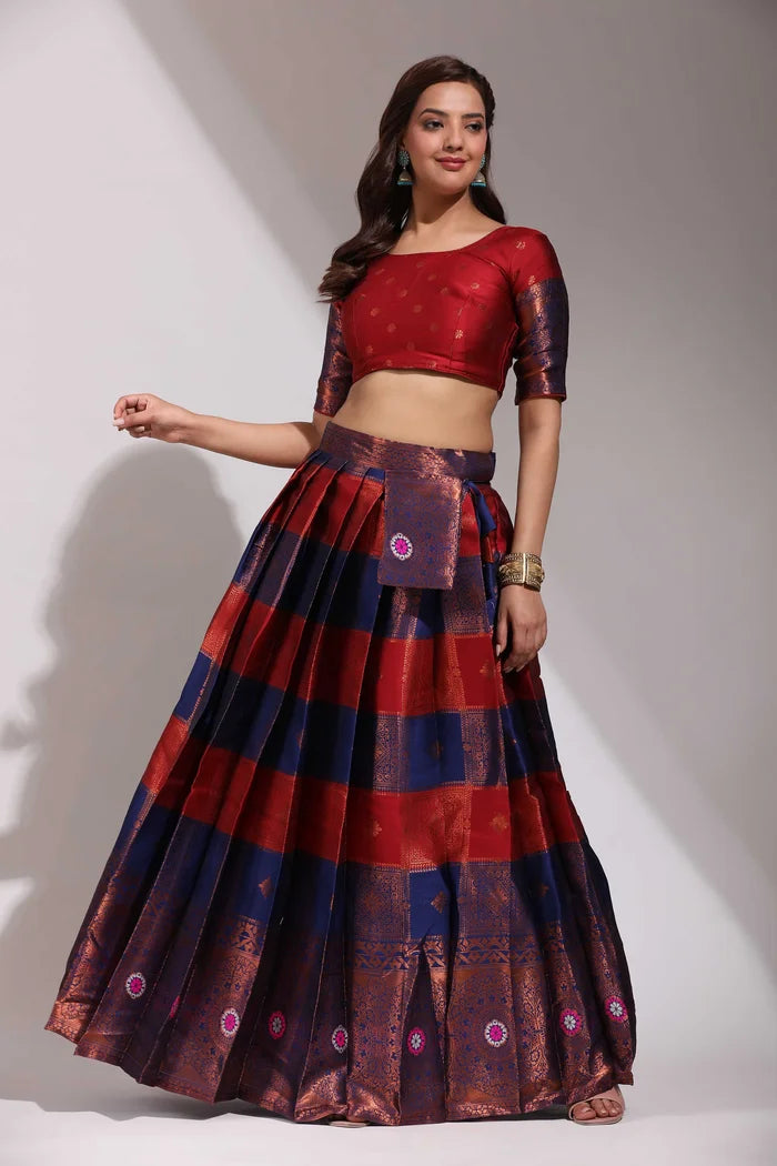 South Indian Festival Traditional Half Saree(Vishnu)