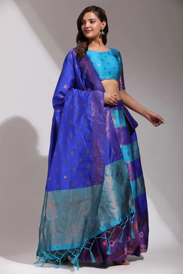 South Indian Festival Traditional Half Saree(Vishnu)