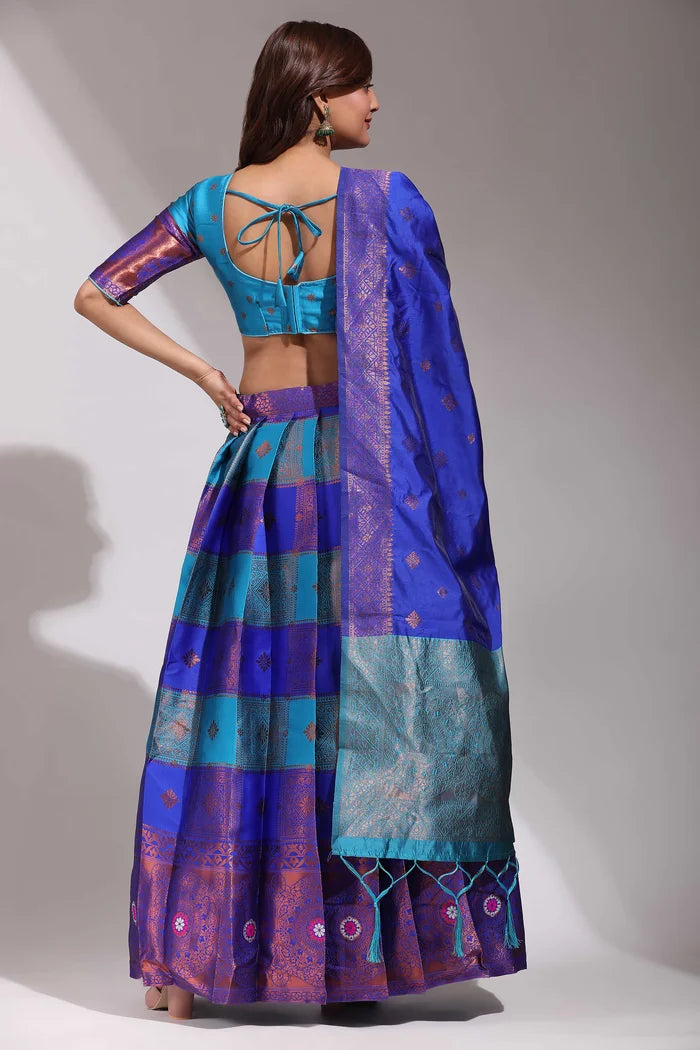 South Indian Festival Traditional Half Saree(Vishnu)