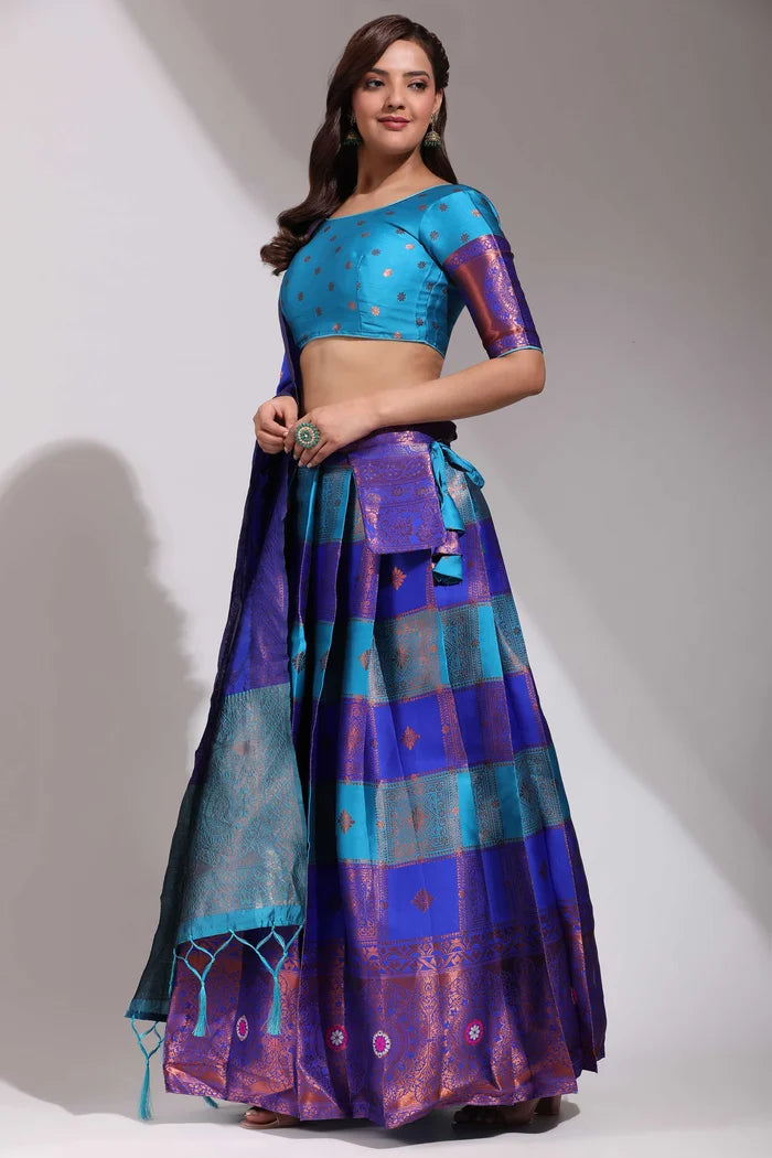 South Indian Festival Traditional Half Saree(Vishnu)