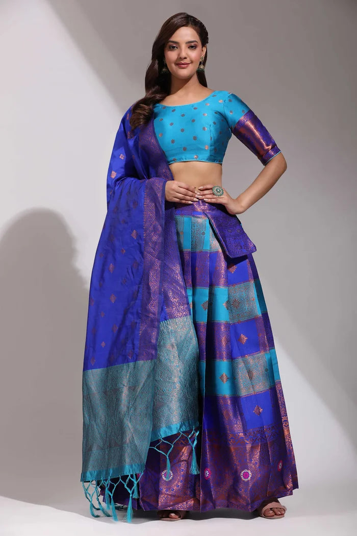 South Indian Festival Traditional Half Saree(Vishnu)