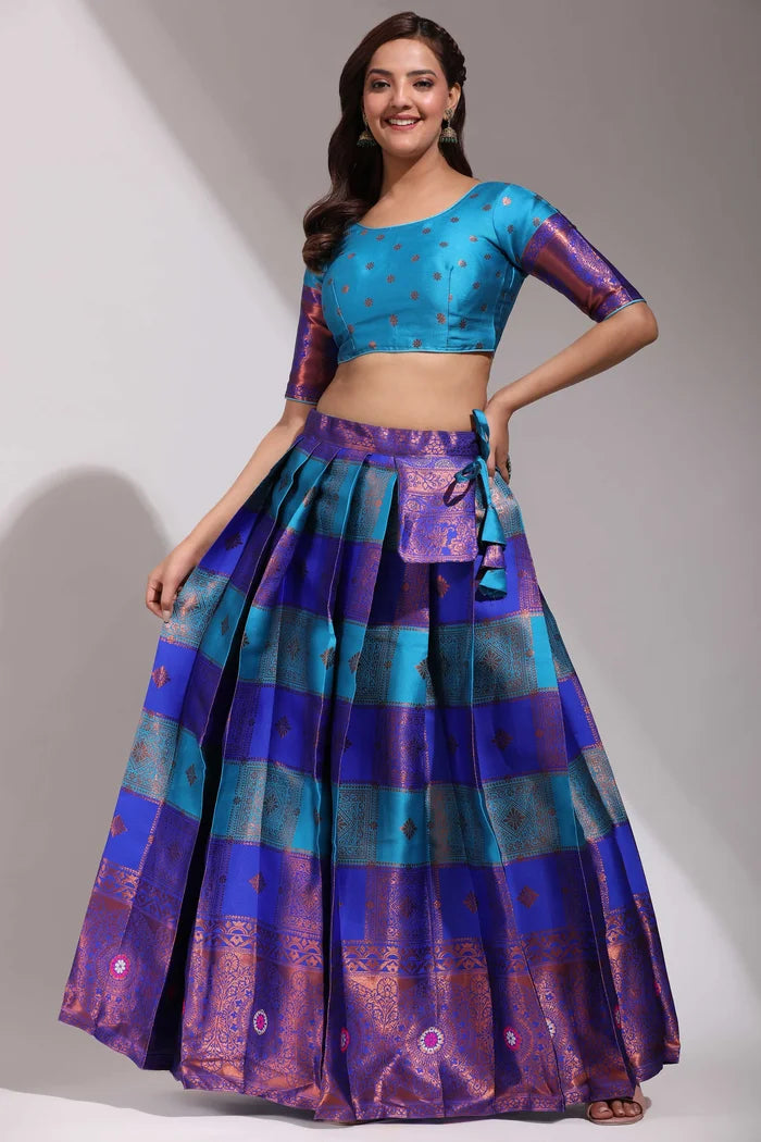 South Indian Festival Traditional Half Saree(Vishnu)