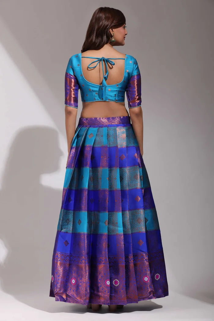 South Indian Festival Traditional Half Saree(Vishnu)