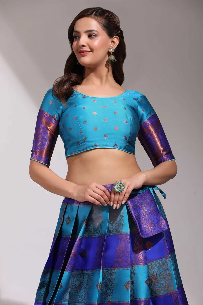 South Indian Festival Traditional Half Saree(Vishnu)