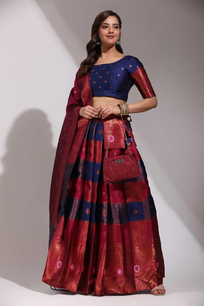 South Indian Festival Traditional Half Saree(Vishnu)