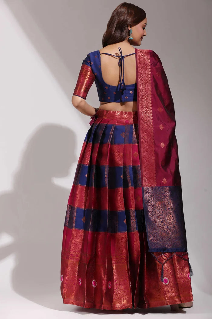 South Indian Festival Traditional Half Saree(Vishnu)