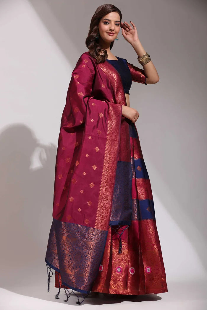 South Indian Festival Traditional Half Saree(Vishnu)