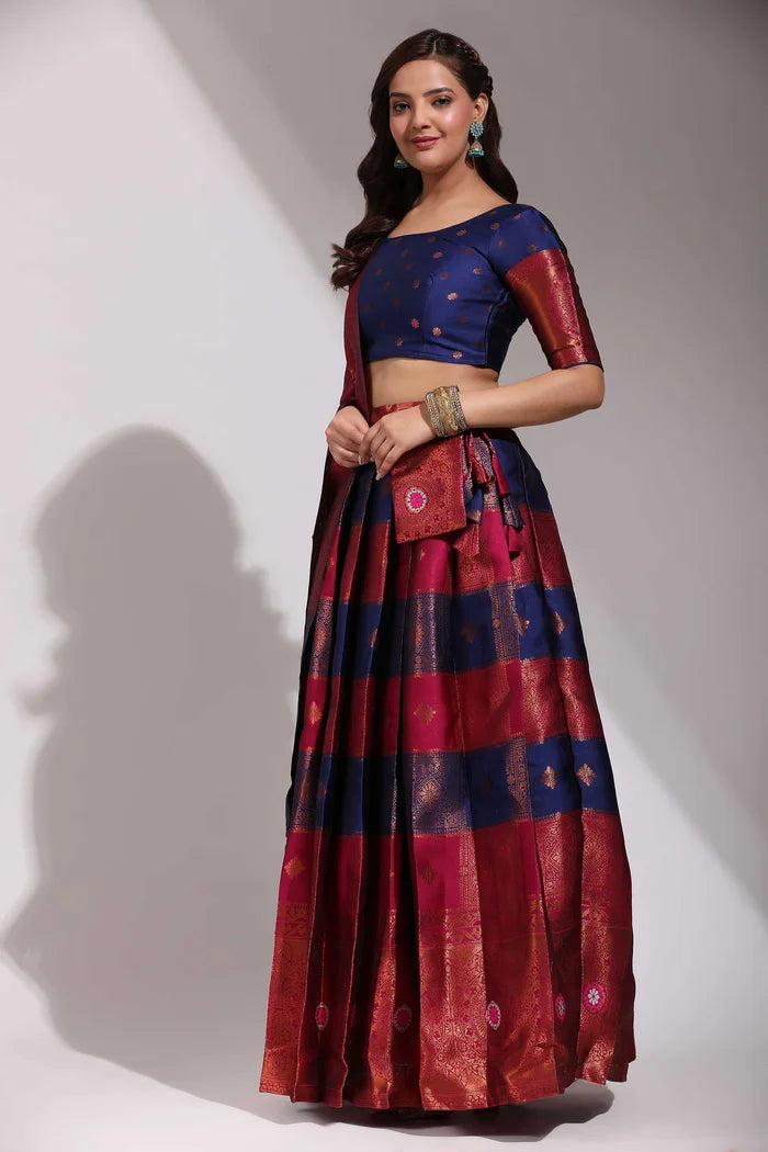 South Indian Festival Traditional Half Saree(Vishnu)
