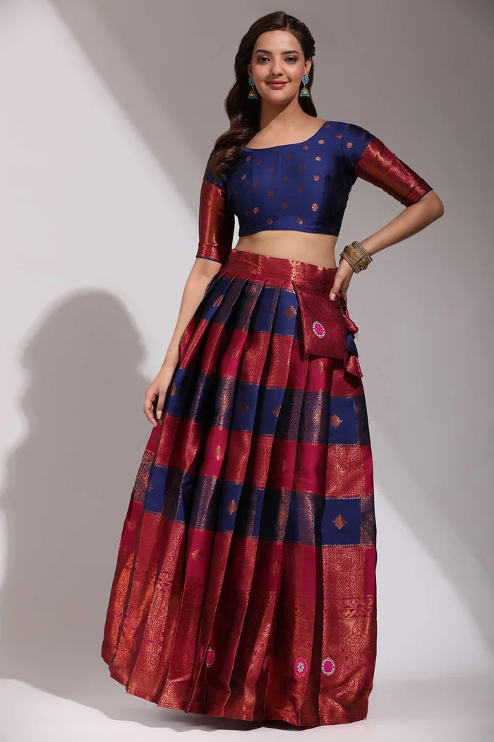 South Indian Festival Traditional Half Saree(Vishnu)