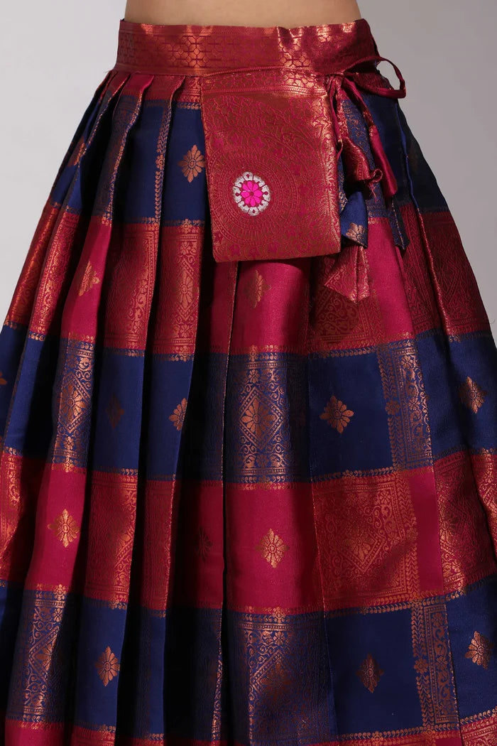 South Indian Festival Traditional Half Saree(Vishnu)