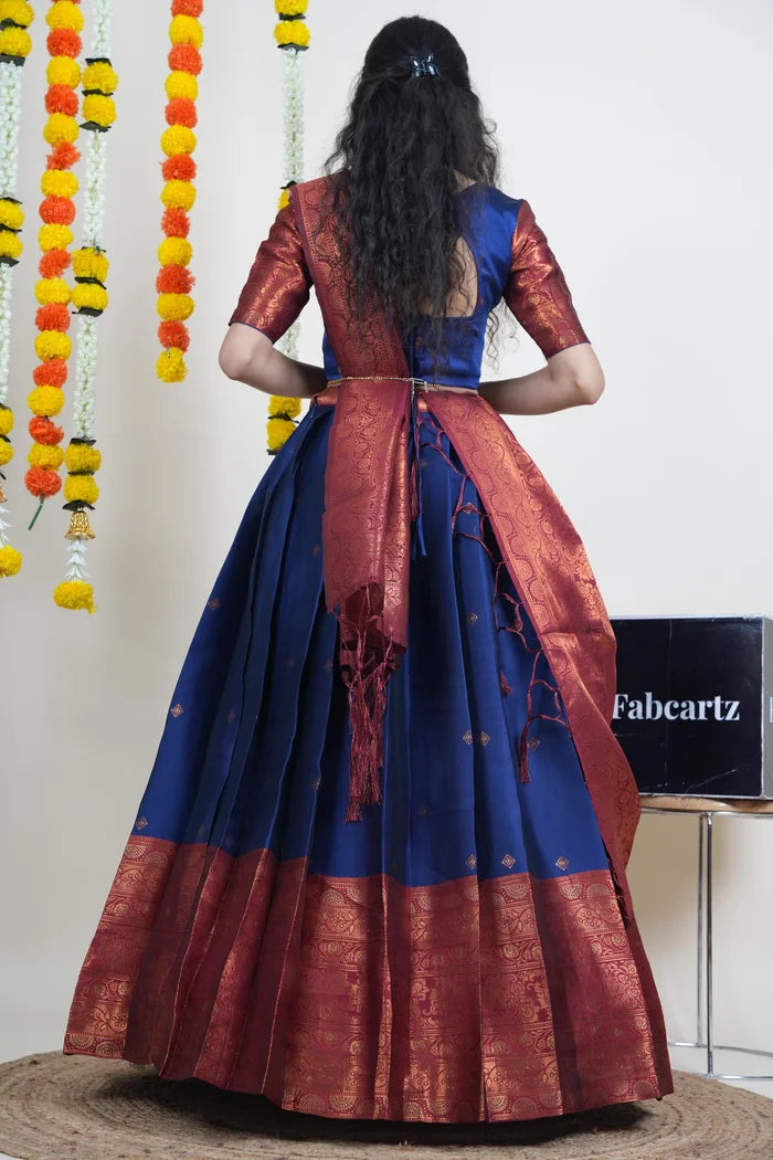South Indian Festival Traditional Half Saree (SquarePAttu)