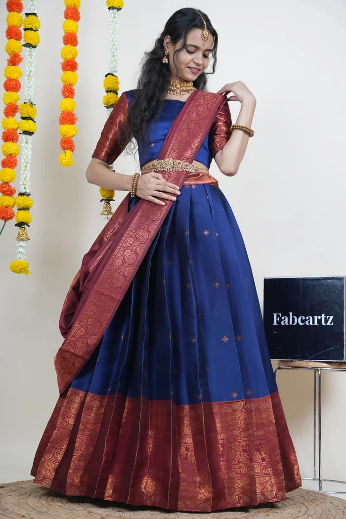 South Indian Festival Traditional Half Saree (SquarePAttu)