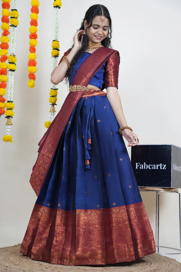 South Indian Festival Traditional Half Saree (SquarePAttu)