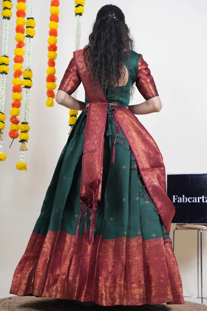 South Indian Festival Traditional Half Saree (SquarePAttu)
