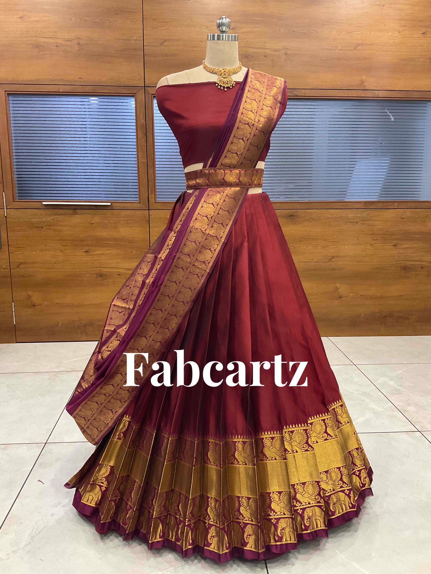 South Indian Festival Traditional Half Saree(Pochampalli)