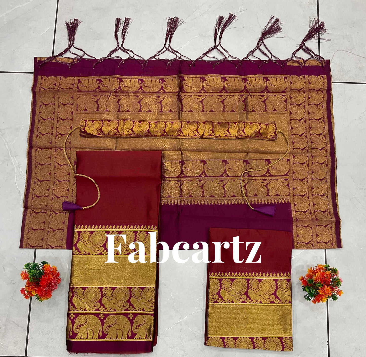 South Indian Festival Traditional Half Saree(Pochampalli)