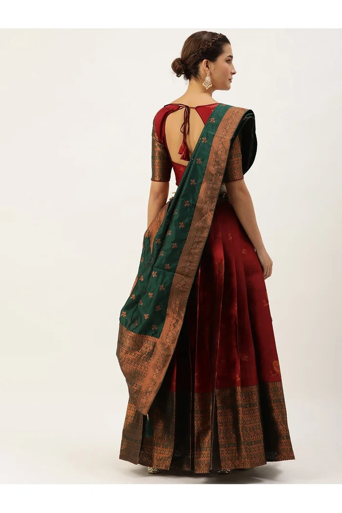 South Indian Festival Traditional Half Saree (LichiSparrow)