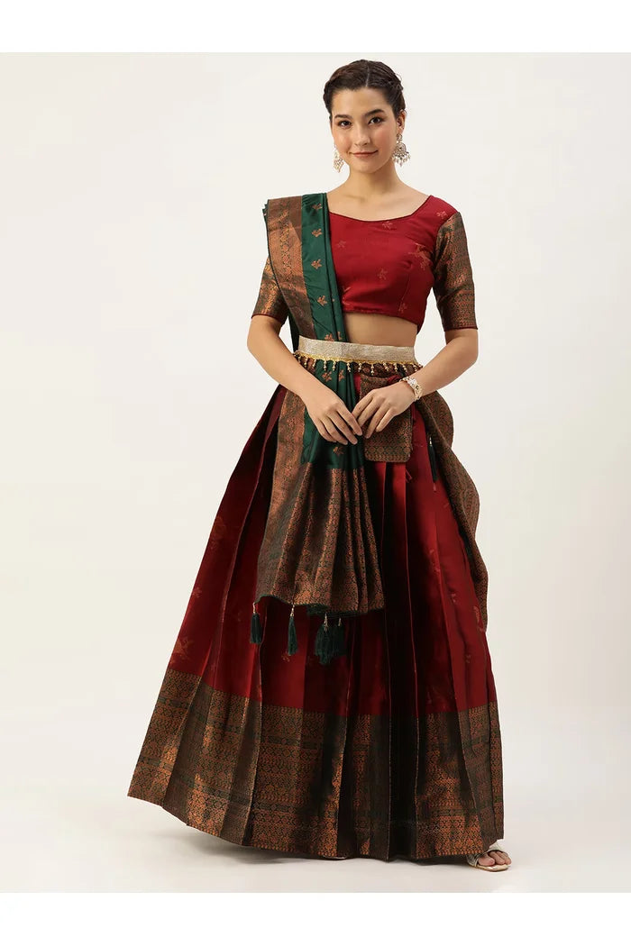 South Indian Festival Traditional Half Saree (LichiSparrow)