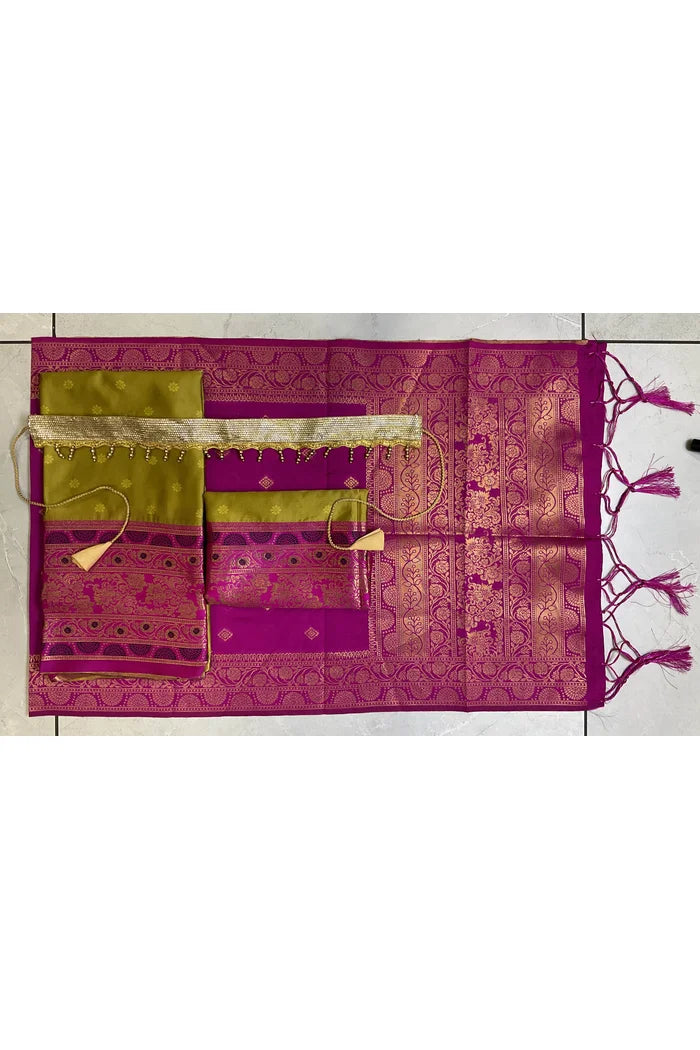 South Indian Festival Traditional Half Saree (8ButttiPAttuKids)