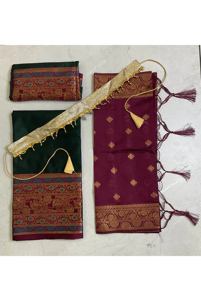South Indian Festival Traditional Half Saree (8ButttiPAttuKids)