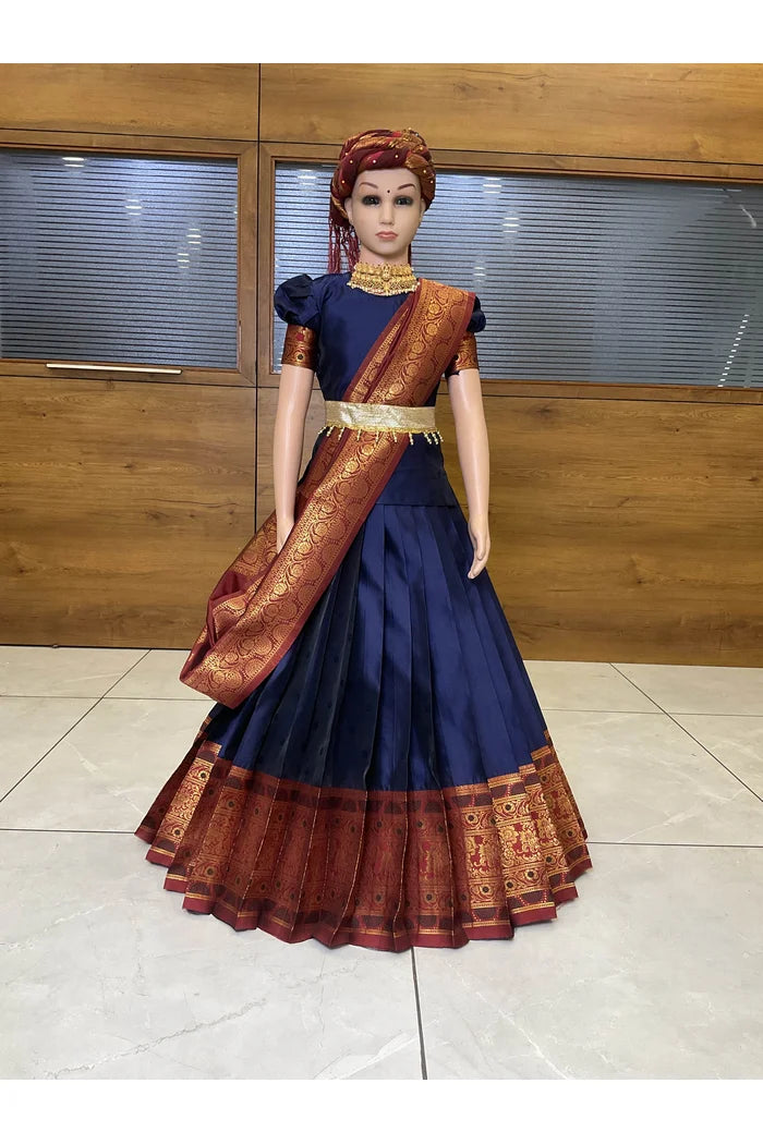 South Indian Festival Traditional Half Saree (8ButttiPAttuKids)