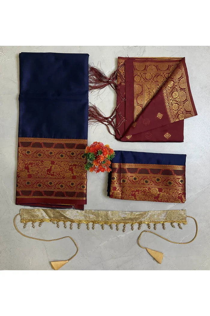 South Indian Festival Traditional Half Saree (8ButttiPAttuKids)