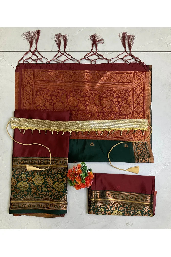 దక్షిణ భారత పండుగ సాంప్రదాయ హాఫ్ చీర (దిల్వాలేపట్టు కిడ్స్)