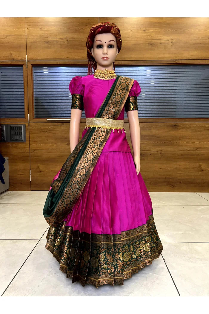 దక్షిణ భారత పండుగ సాంప్రదాయ హాఫ్ చీర (దిల్వాలేపట్టు కిడ్స్)