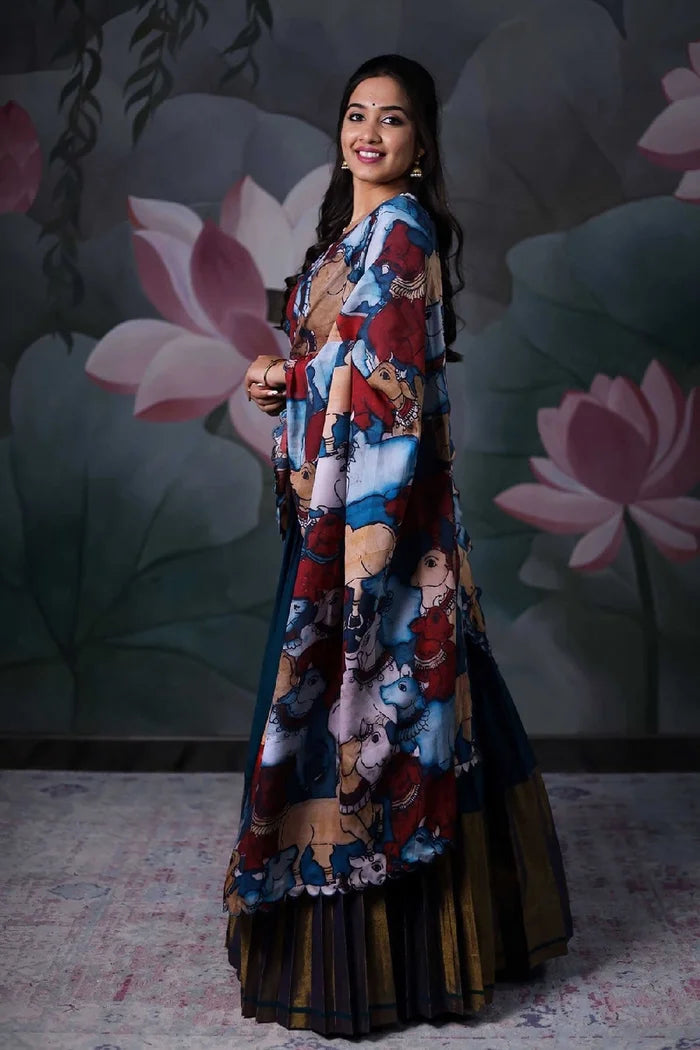 South Indian Festival Traditional Half Saree (CowPAttu)