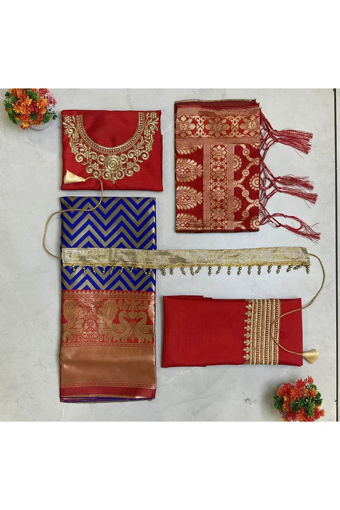 South Indian Festival Traditional Half Saree (Mor Pattu Kids)
