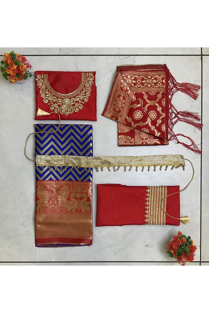 South Indian Festival Traditional Half Saree (Mor Pattu Kids)