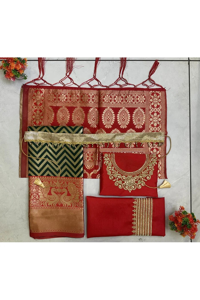 South Indian Festival Traditional Half Saree (Mor Pattu Kids)