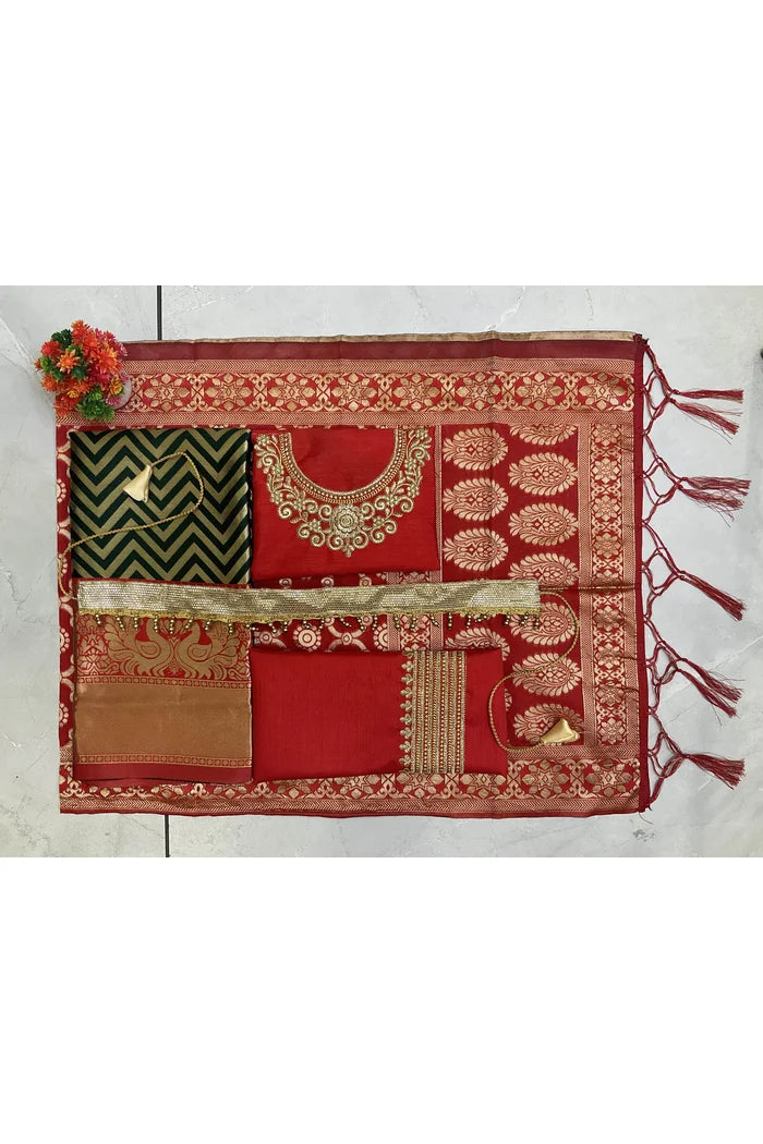 South Indian Festival Traditional Half Saree (Mor Pattu Kids)