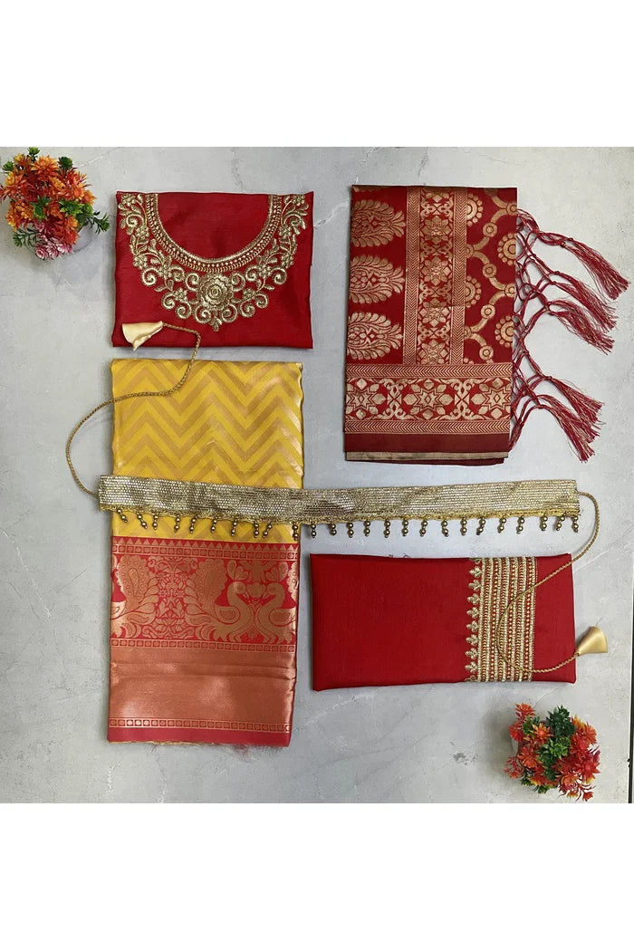 South Indian Festival Traditional Half Saree (Mor Pattu Kids)
