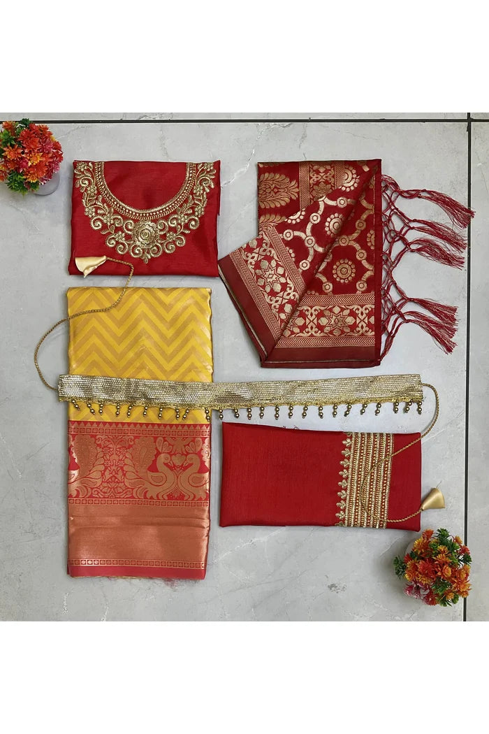 South Indian Festival Traditional Half Saree (Mor Pattu Kids)