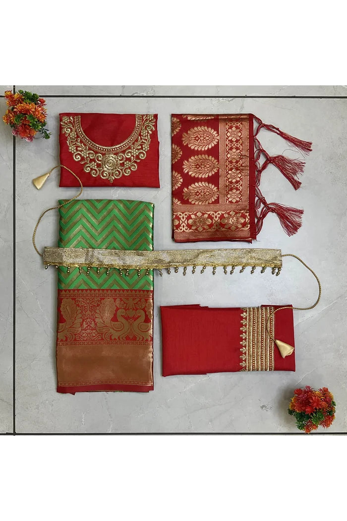 South Indian Festival Traditional Half Saree (Mor Pattu Kids)
