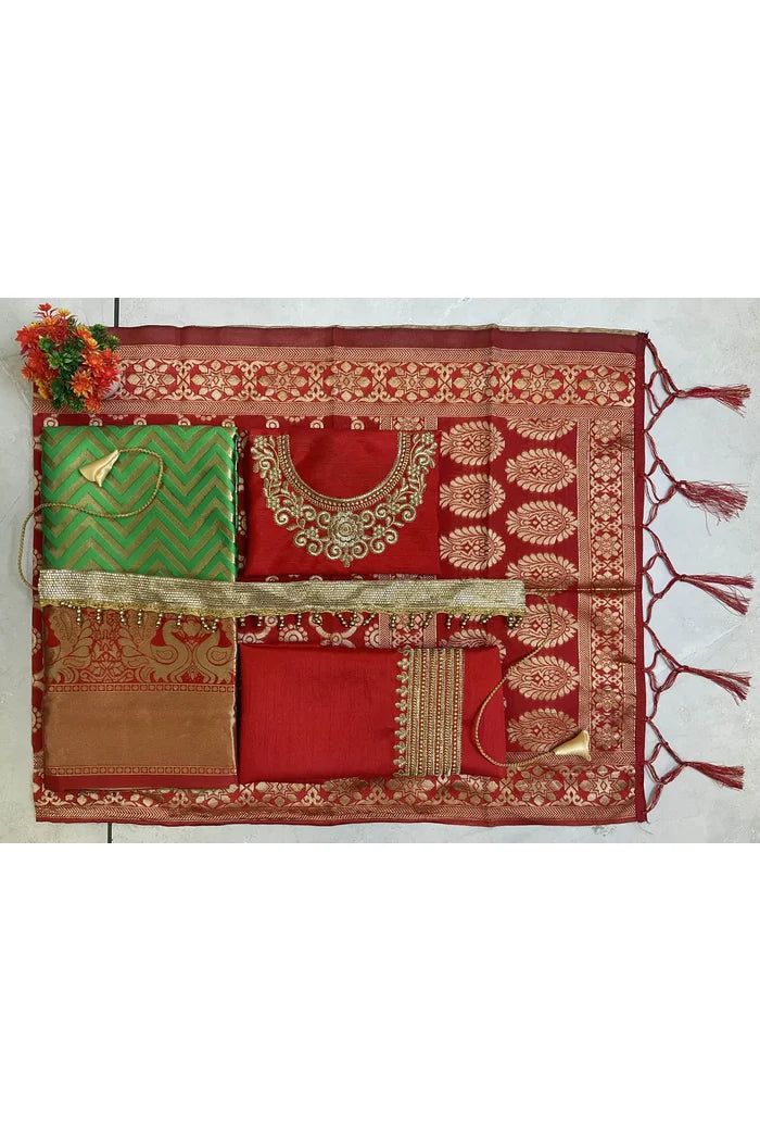 South Indian Festival Traditional Half Saree (Mor Pattu Kids)
