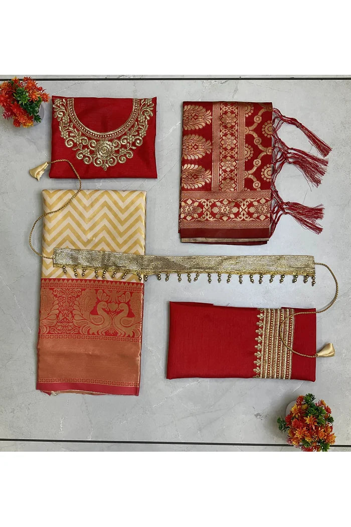 South Indian Festival Traditional Half Saree (Mor Pattu Kids)