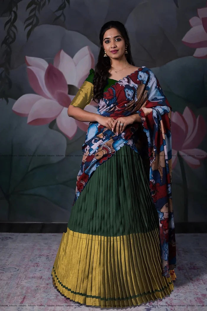 South Indian Festival Traditional Half Saree (CowPAttu)