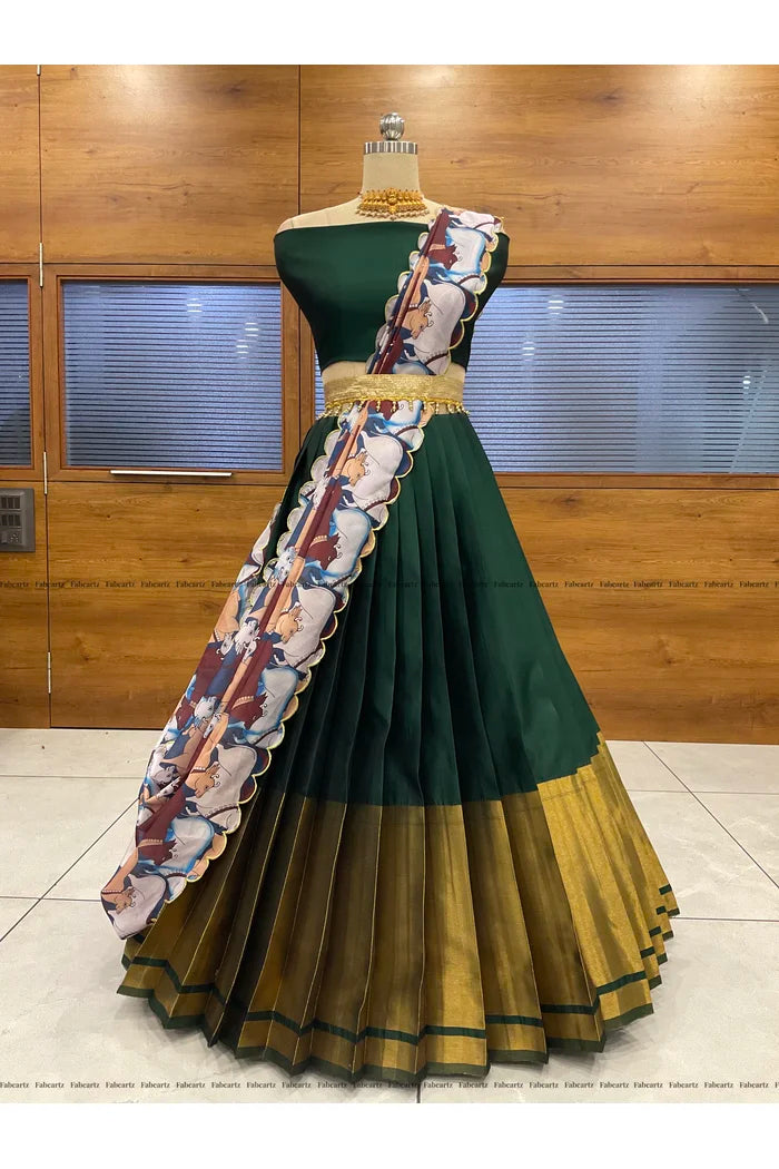 South Indian Festival Traditional Half Saree (CowPAttu)