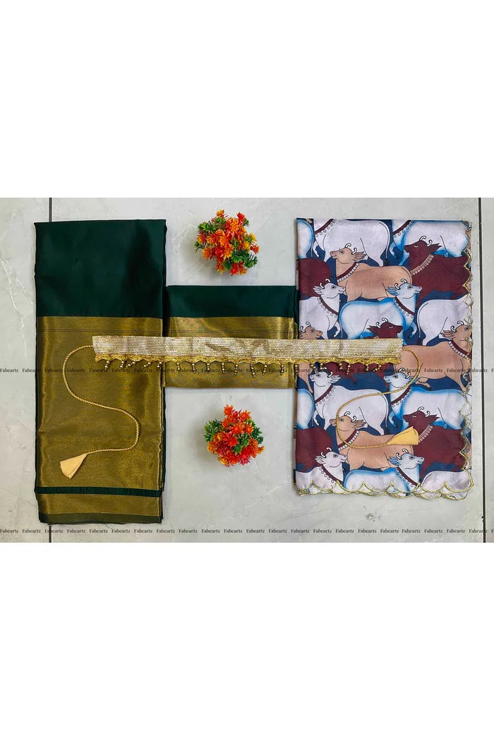 South Indian Festival Traditional Half Saree (CowPAttu)