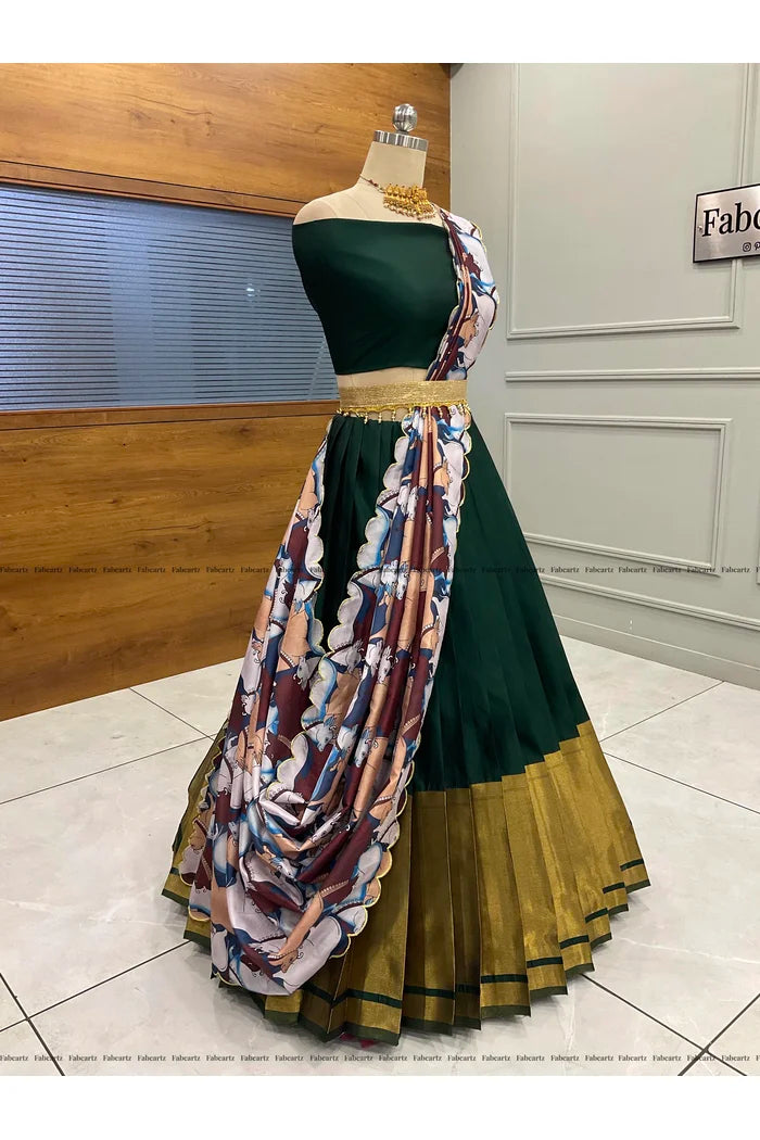 South Indian Festival Traditional Half Saree (CowPAttu)