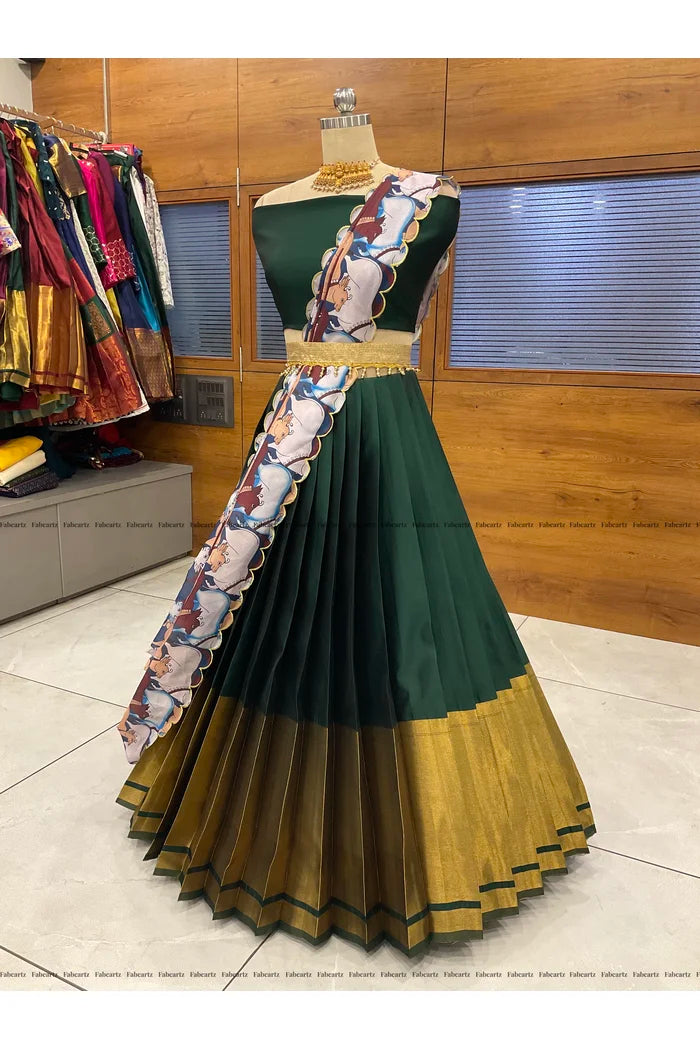 South Indian Festival Traditional Half Saree (CowPAttu)