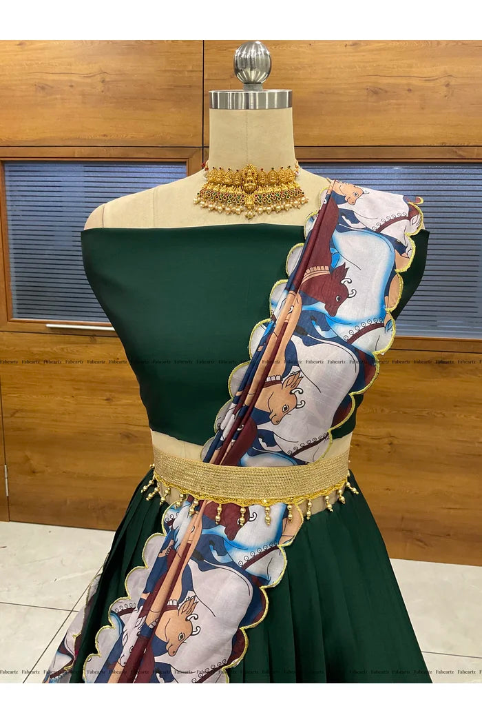 South Indian Festival Traditional Half Saree (CowPAttu)