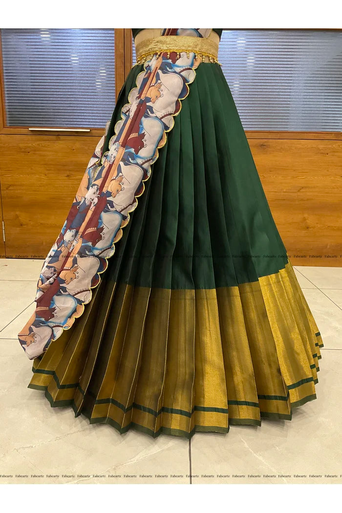 South Indian Festival Traditional Half Saree (CowPAttu)